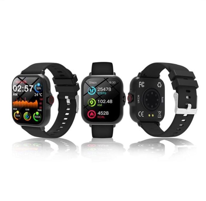 Smartwatch Negru Preluare Apeluri, Pedometru, Masurare tensiune etc