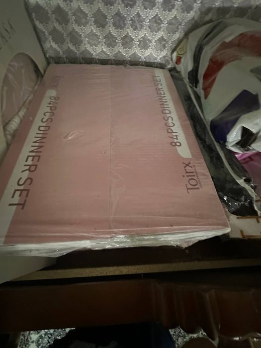 Yangi! Toirx 84 dona Tushlik To'plami (Dinner Set). Oq, Opal shisha.