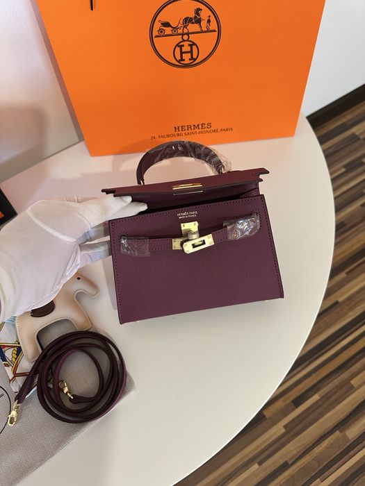 Geanta dama hermes kelly 19cm mov cadou c:69