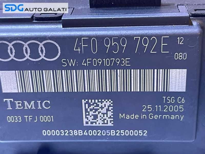 Unitate Modul Calculator Confort Control Usa Portiera Dreapta Fata Audi A6 C6 2005 - 2011 Cod 4F0959792E 4F0910793E [L4009]