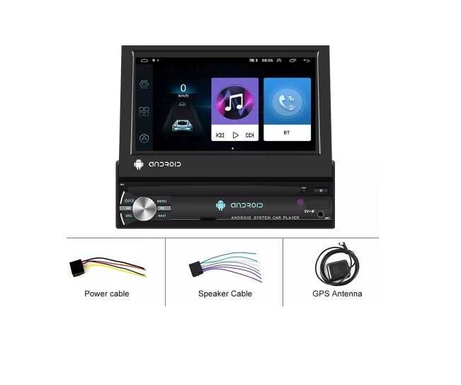 Navigatie Android 10 Ecran Retractabil Mp5 1Din Player Auto