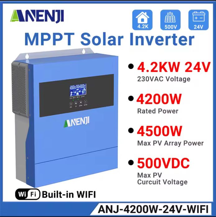 Соларен инвертор 4.2kw ANJ-4000w 24v wifi