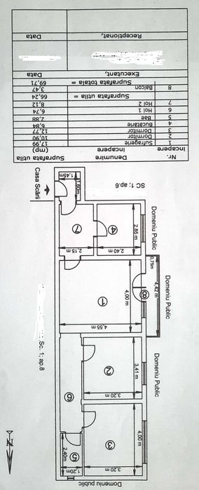 Apartament 3 camere etaj 1/4