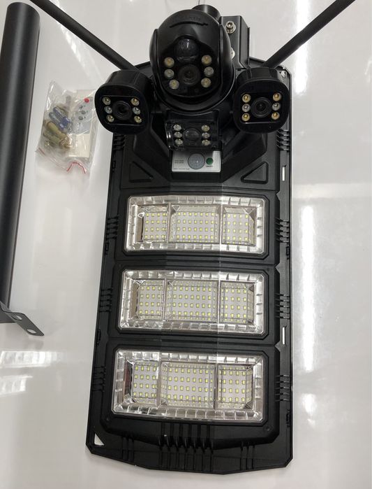 Camera Video 4G Sim Lampa Proiector Solara Supraveghere 12Mp Smart AI