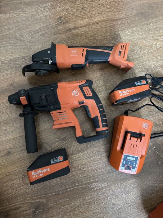 FEIN - Masina de gaurit cu percutie + polizor 18V