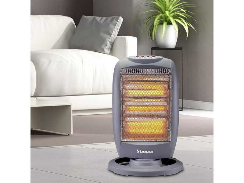 Халогенна Печка за Отопление Beper P203PAN010, 1200 W, Сива