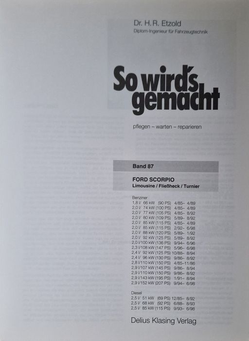 Manual de reparatii Ford Scorpio