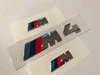 Set Emblema BMW M4 aripi/spate abs originale crom