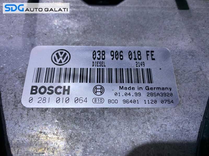 Kit Pornire ECU Calculator Motor Cip Cheie si Imobilizator Audi A4 B5 1.9 TDI AFN 1997 - 2001 Cod 038906018FE 0281010064 [LC1334]