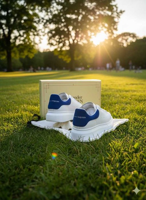 Adidasi Alexander Mc Q u e e n Albastru Catifea