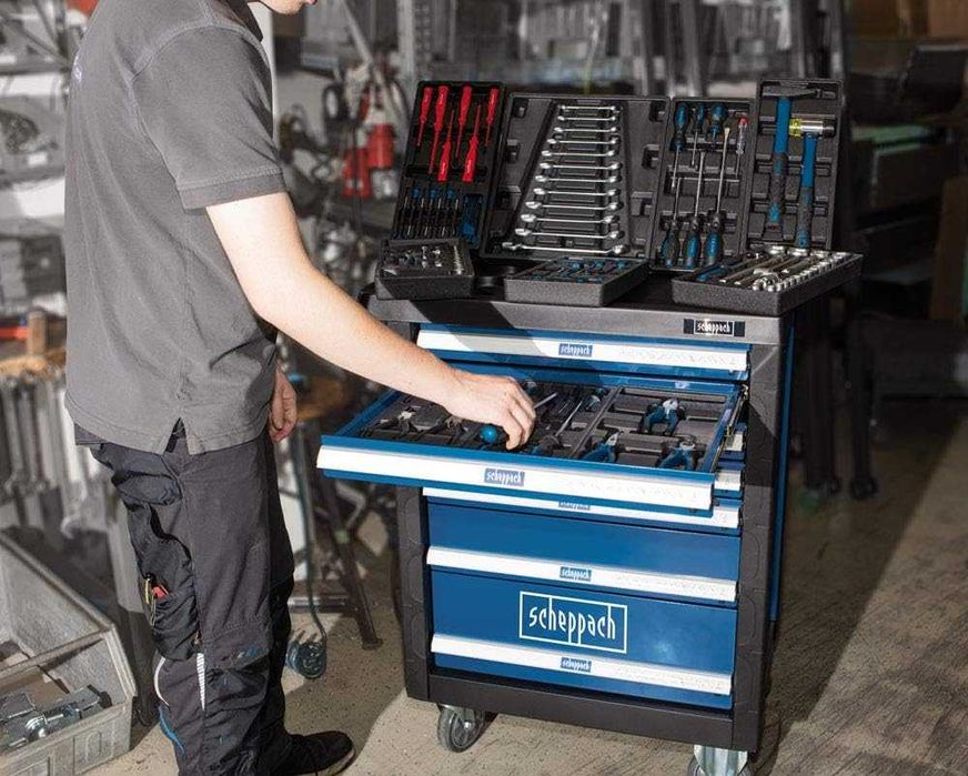 Професионална Количка с инструменти 263 части Scheppach TW1000