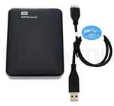 HDD extern WD Elements Portable, 2TB, 2.5", USB 3.0, Negru