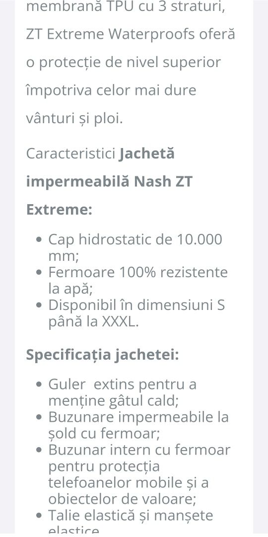 Jacheta/geaca Nash ZT impermeabila