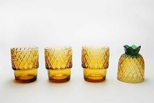 Нов комплект от 4 броя чаши с дизайн на ананас за напитки Подарък дом