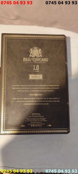 ambalaj cutie si sticla goala BRANCOVEANU XO