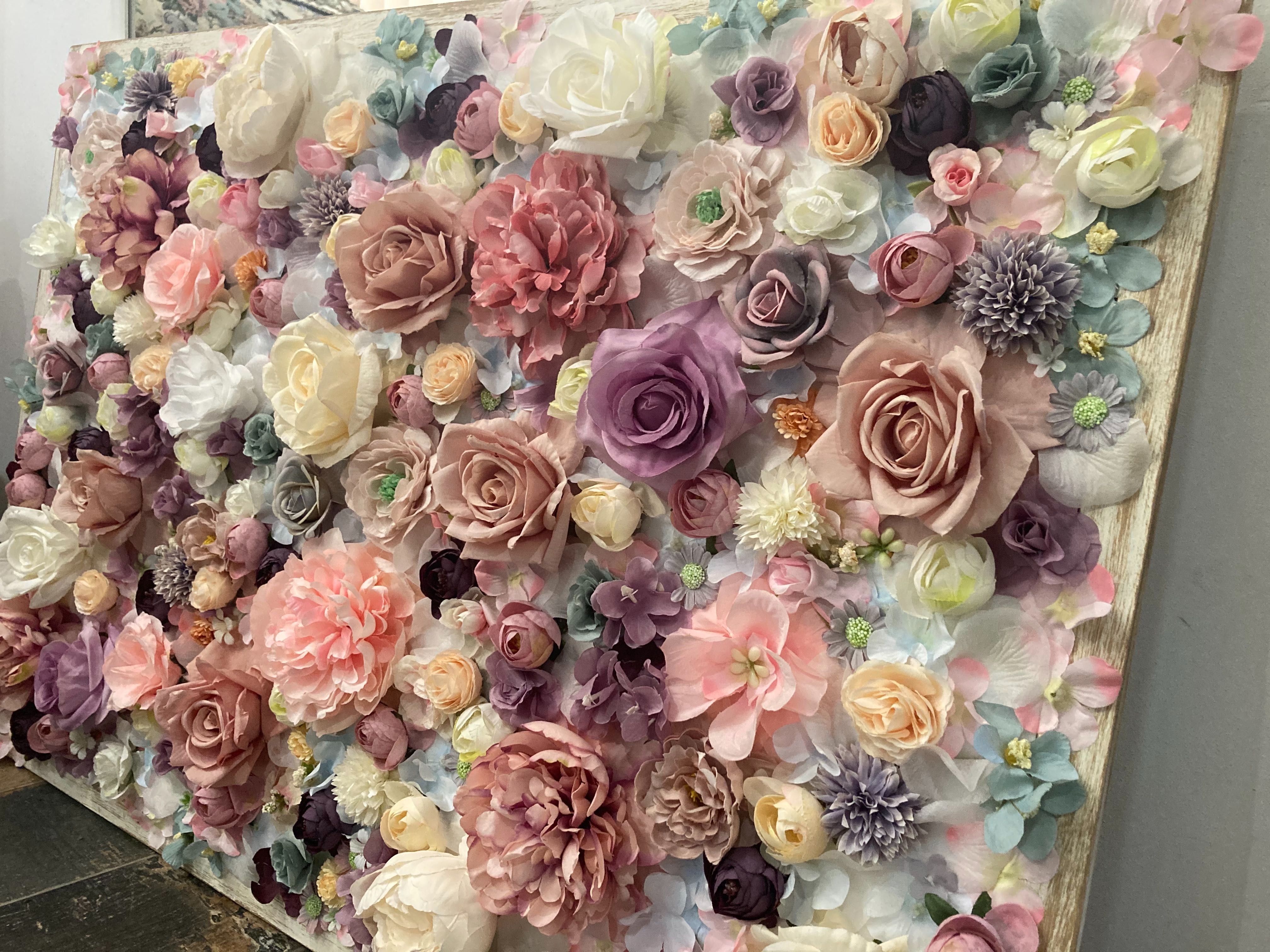 Картина пано с изкуствени цветя по поръчка в различни размери