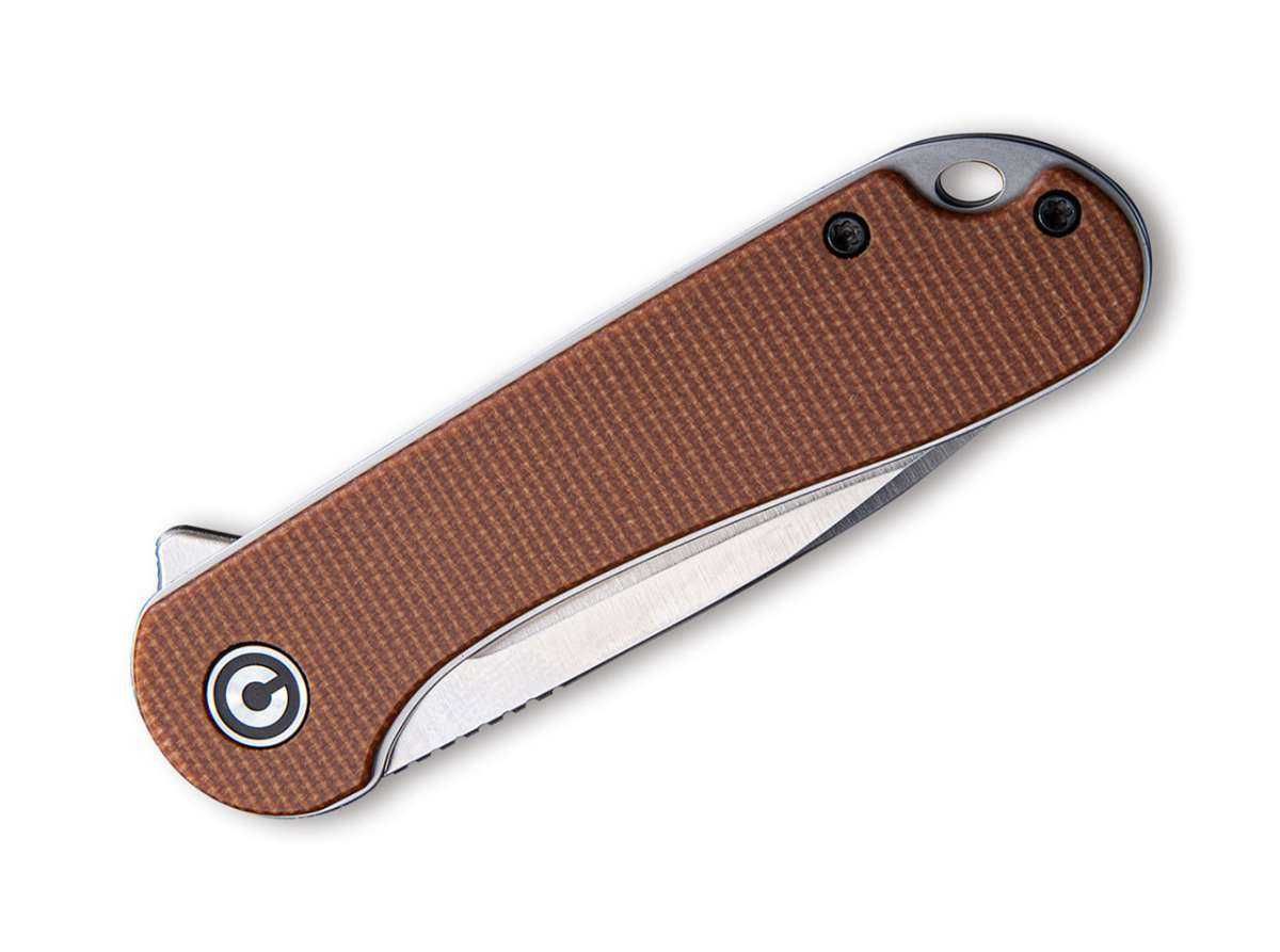 Briceag flipper CIVIVI Elementum cu maner Micarta verde, lama D2