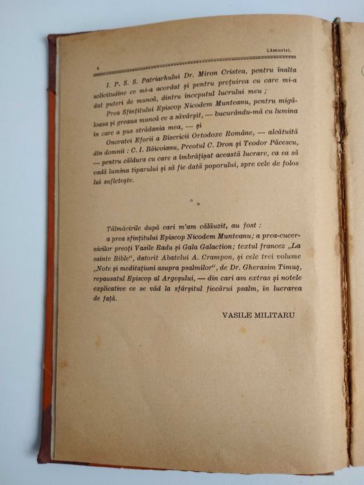 Psaltirea in versuri - Vasile Militaru, autograf autor, 1933