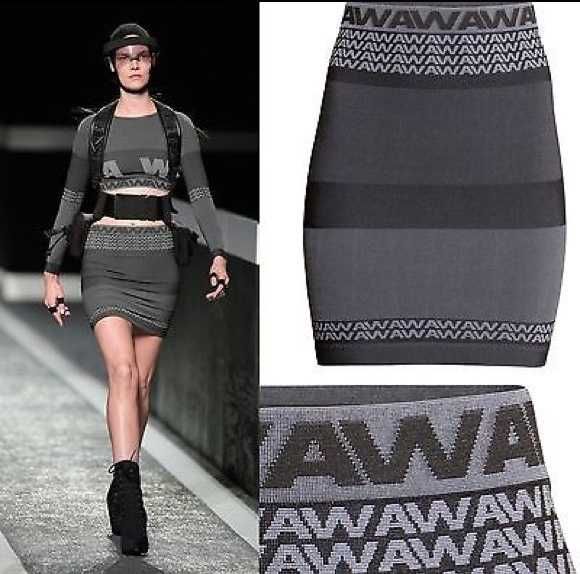 Auth Alexander Wang x HM Fusta Jacquard Knit Gri & Negru Mărime: S