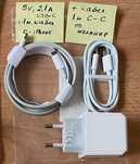 Бързо зарядно 40W USB С към L, или С  кабели по 1м.