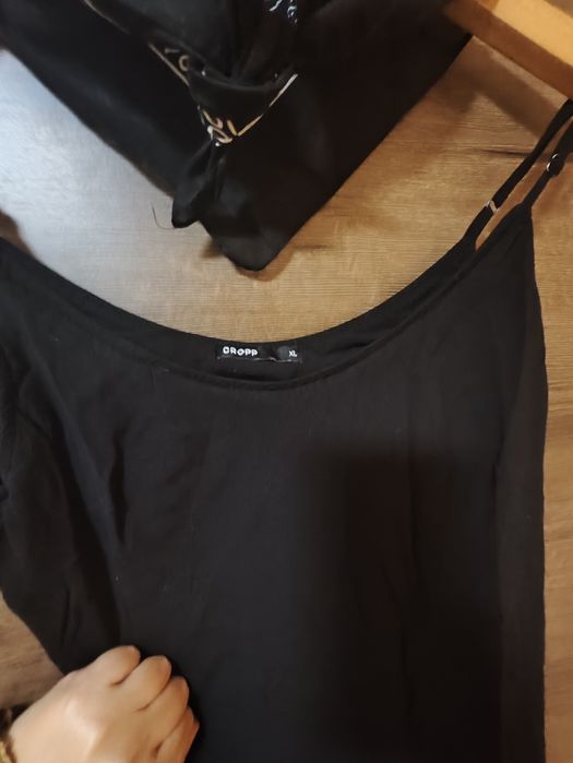 Черна рокля Cropp – ефирна, памучна, XL + подарък бандана