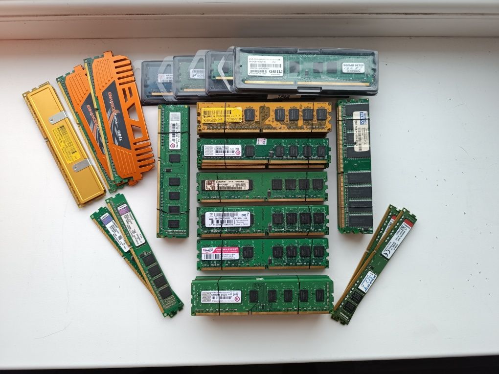 Оперативная память на пк компьютер. Ddr1,ddr2,ddr3,ddr4