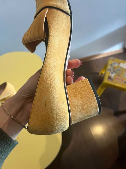 Продавам оригинални обувки Gucci, жълти, 39 номер.