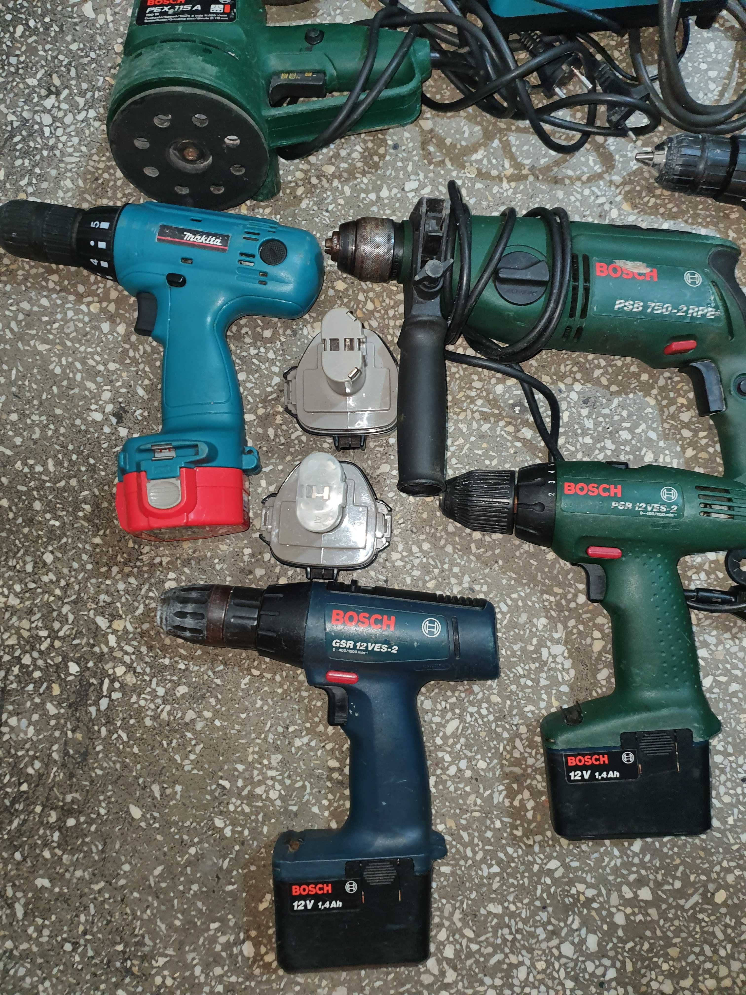 Lot autofiletante, bormasina, slefuitoare Bosch Makita si Black Decker