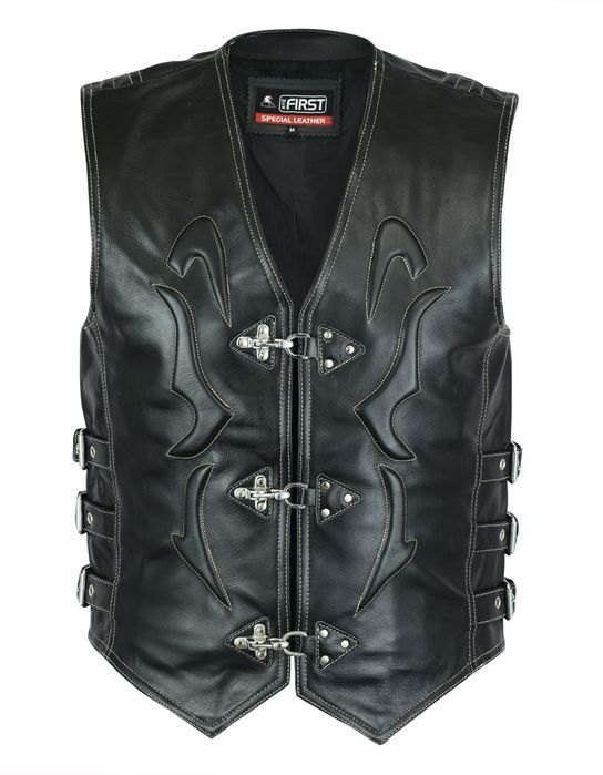 Мужские кожаные жилетки