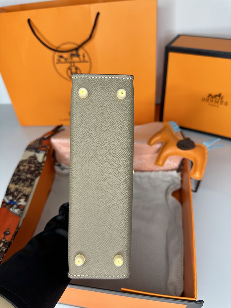 Geanta de lux HERMES Kelly mini 19 20 cm piele naturala 100% cadou