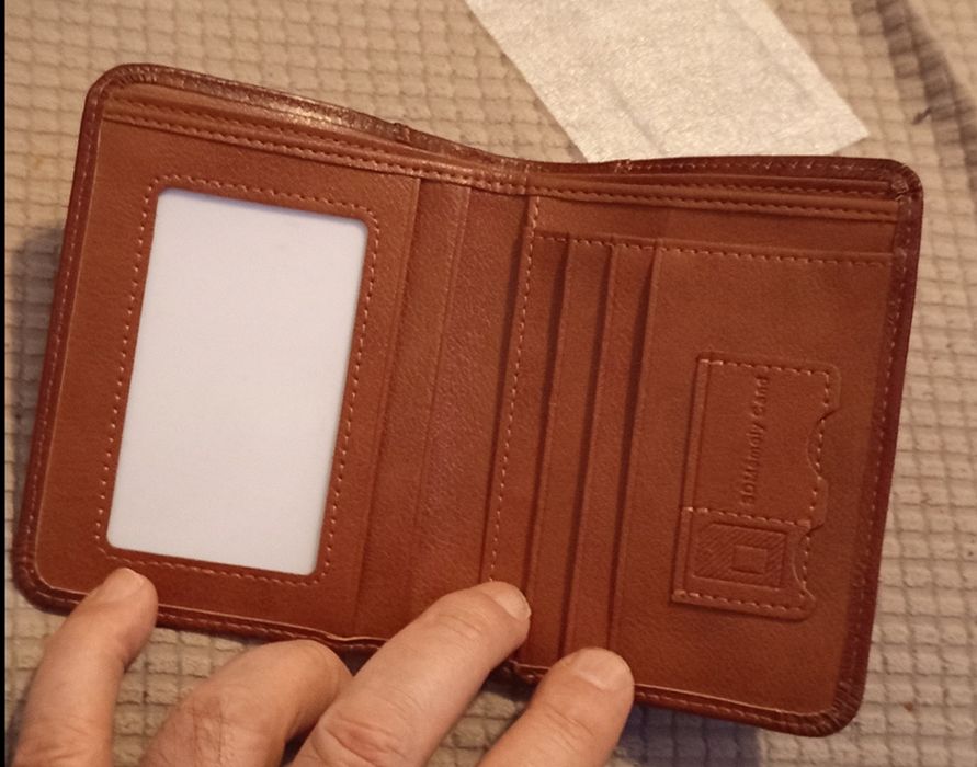 Portofel piele naturala Antifurt RFID