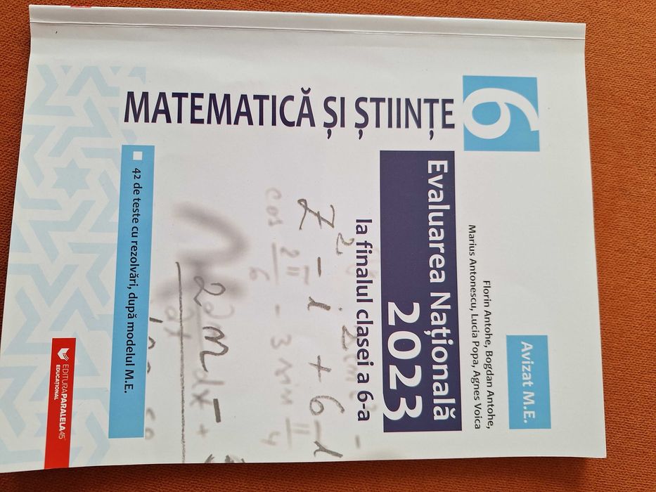 Evaluarea Națională 2023 la finalul clasei a 6-a - Matemati și Științe