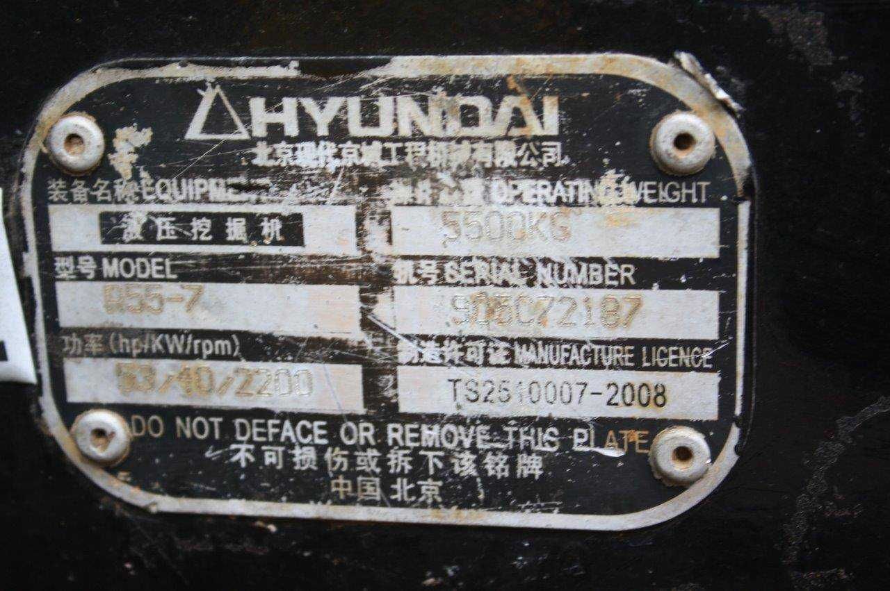 Miniexcavator Hyundai 5.5 tone