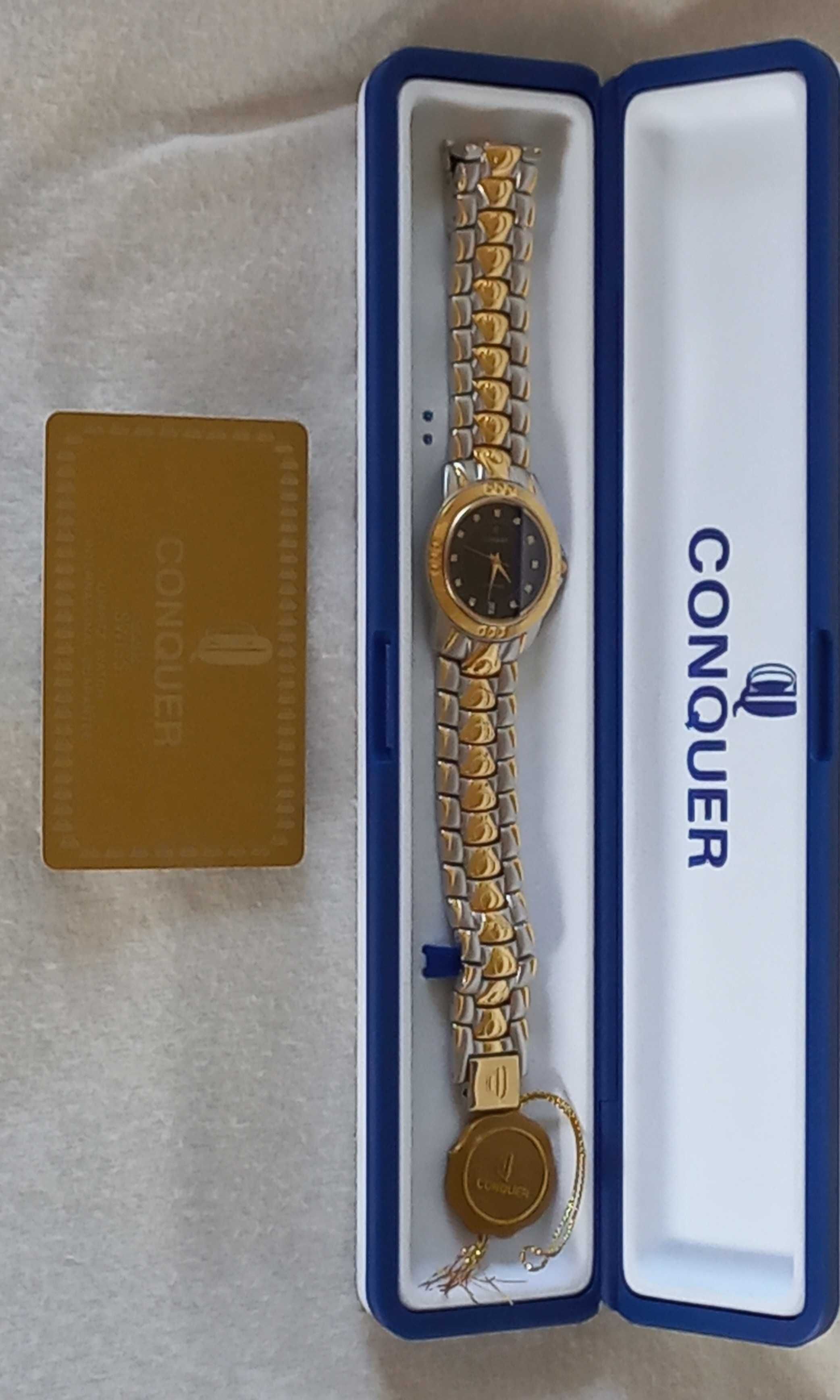 Часовник Conquer Gold Swiss Quartz Watch