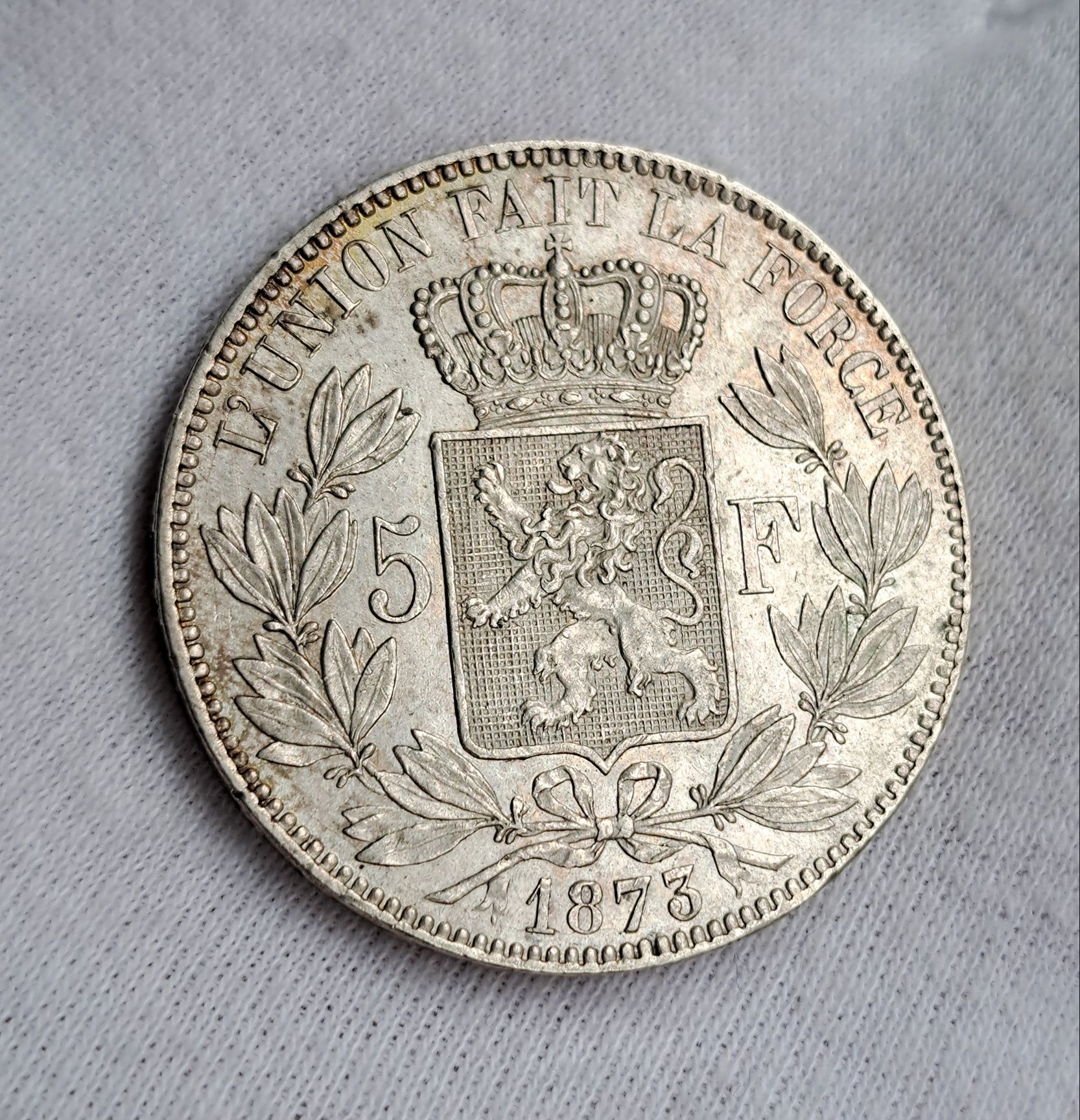 5 franci 1873 Leopold II, Belgia