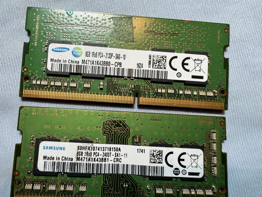 2 броя RAM РАМ памет за лаптоп DDR4 8GB ,  ram памет 16GB ОБЩО