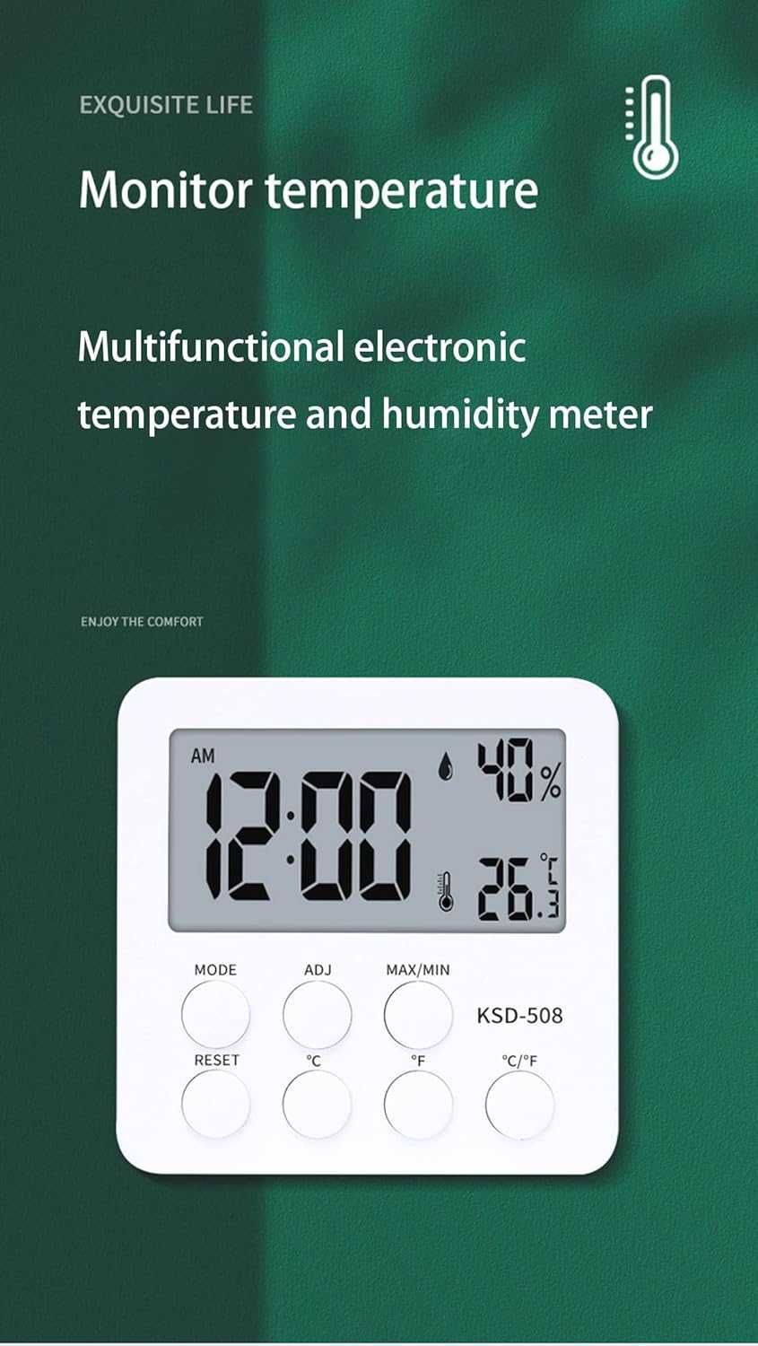Стаен термометър,Вътрешен хигрометър, влагомер, цифров монитор