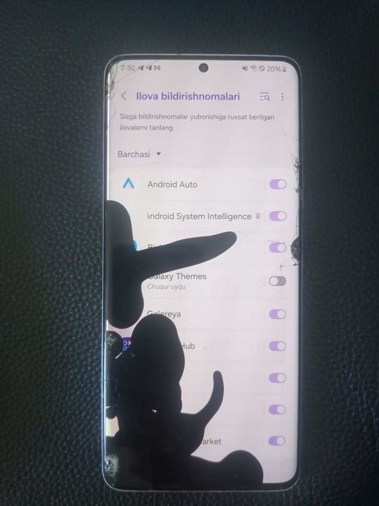 Samsung A82 5g aybi ekran ketgan