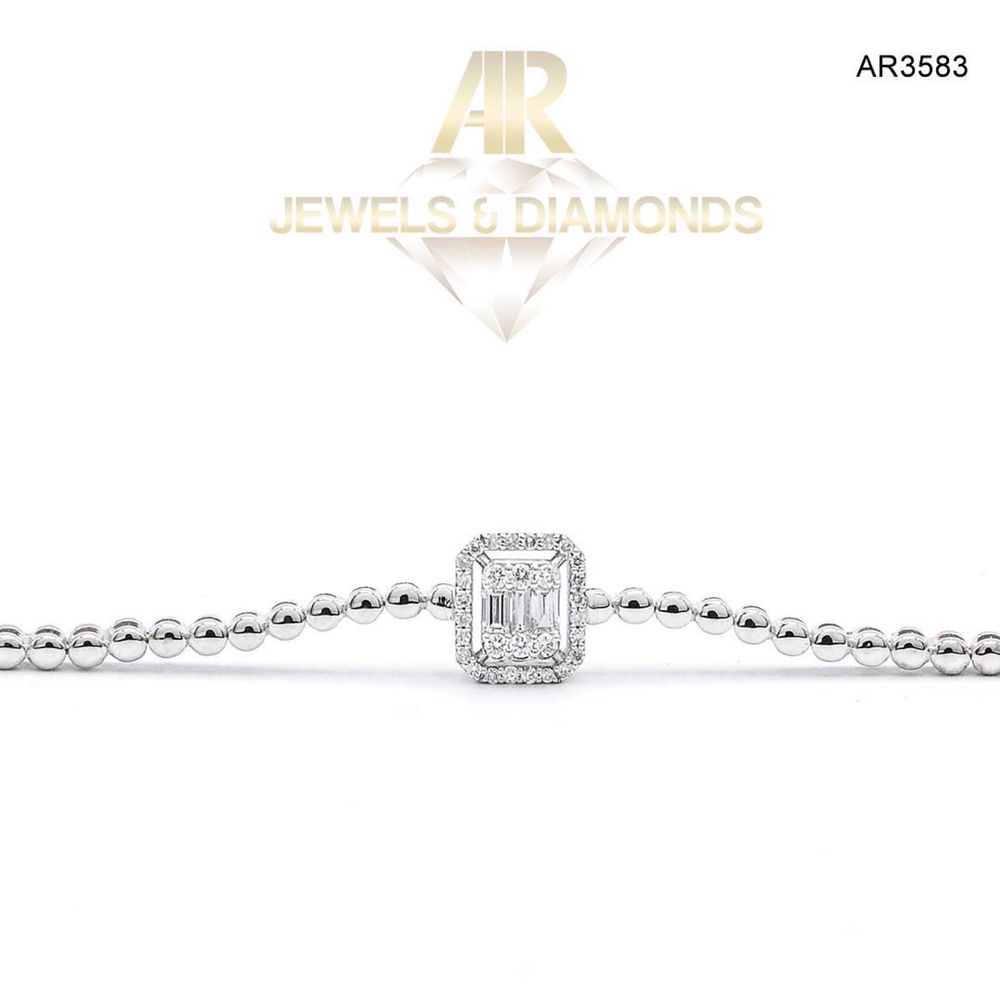 Bratara Aur Alb cu Diamante model deosebit ARJEWELS(AR3583)