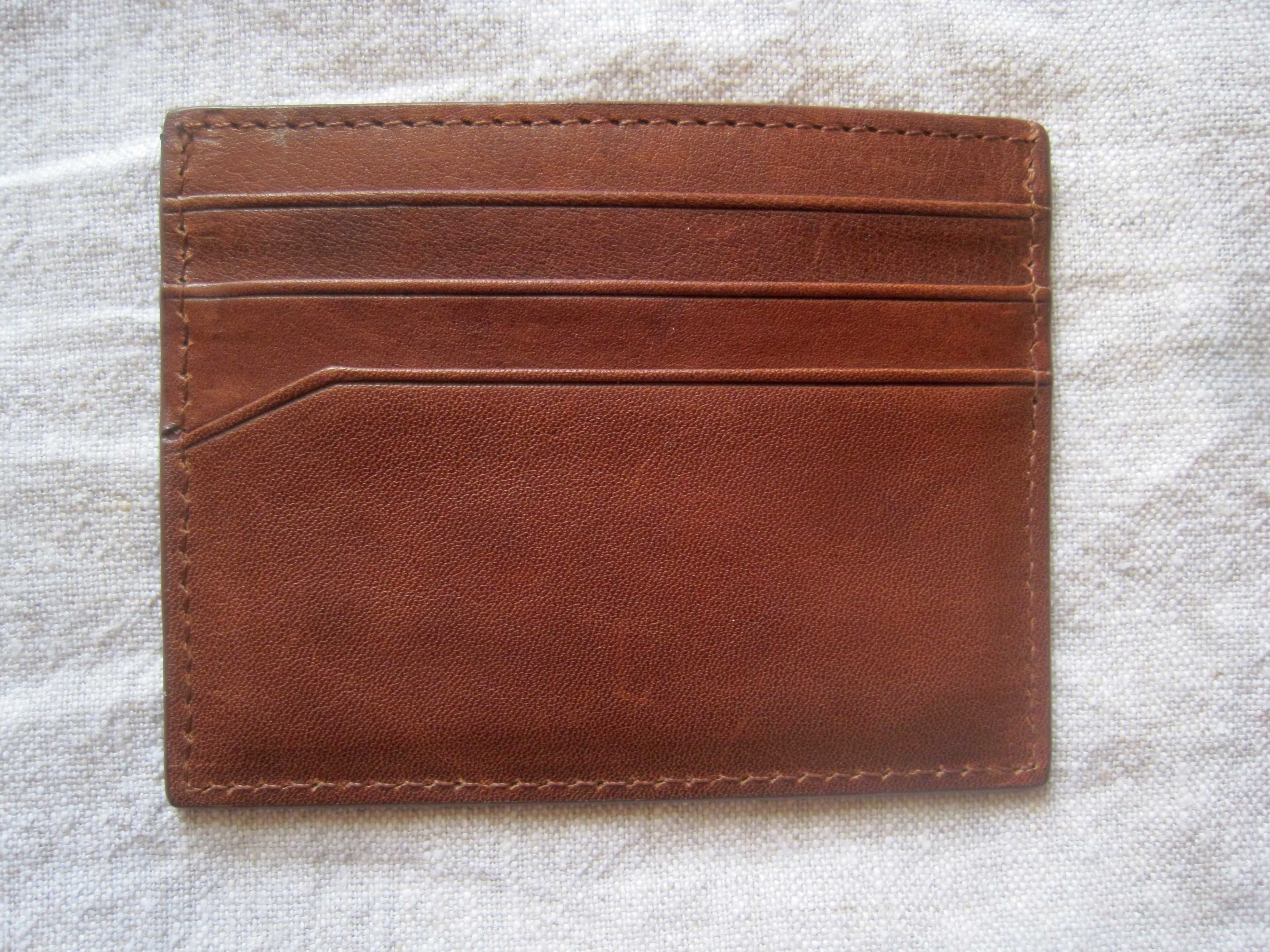 Portofel carduri Tru Virtu Wallet Soft Natural Brown, piele, nou