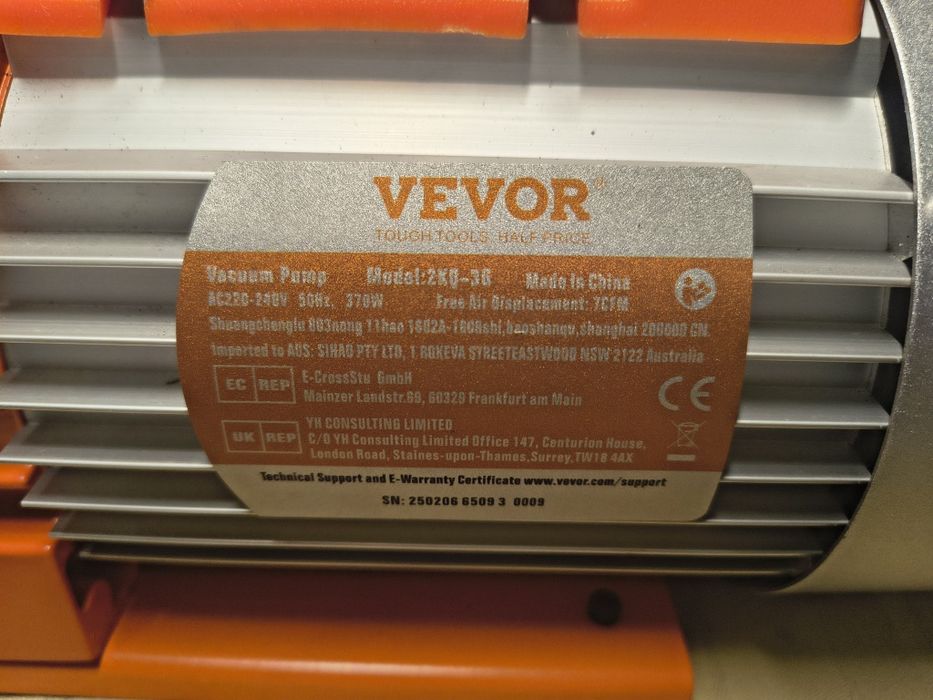 Двустепенна вакуумна помпа VEVOR 7 CFM за ОВК, ротационна лопаткова ва