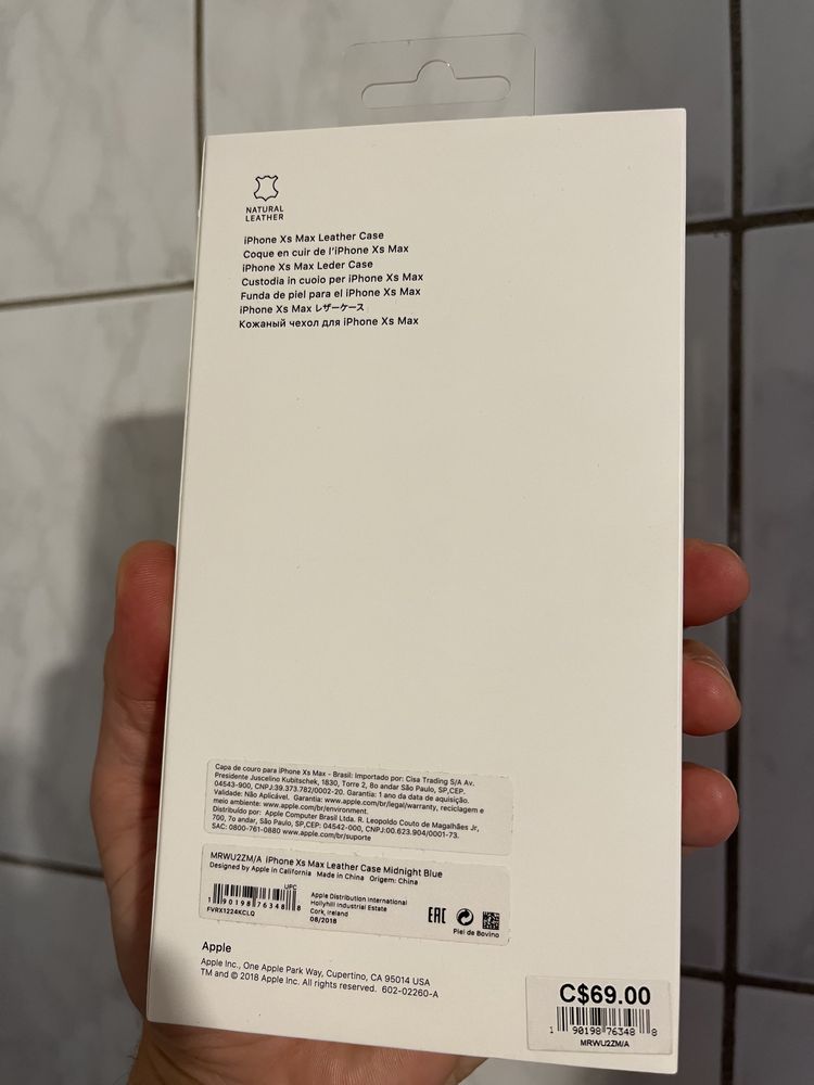Новый кож. чехол тёмно-синий на Iphone XS Max, оригинал с AppleStore