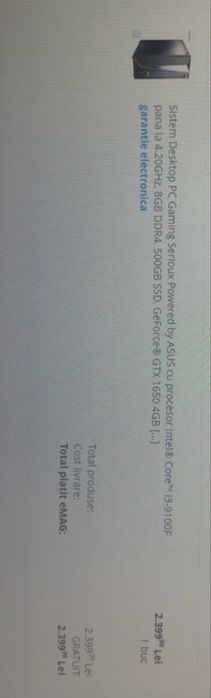 Vând Setup PC Gaming Complet + Monitor și Periferice