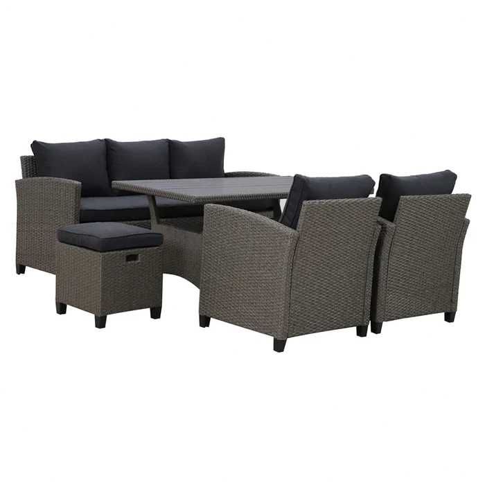 Set mobilier gradina/terasa canapea/coltar 7 persoane și masa ROBTOWN
