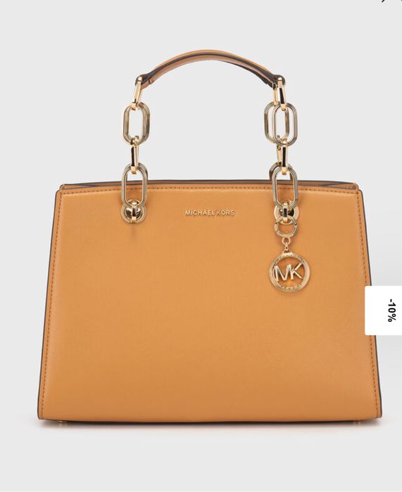 Michael Kors кафява кожена чанта