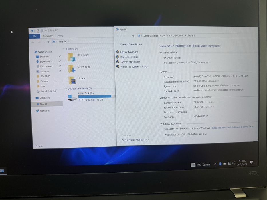 Tester/Diagnoza Bmw/Mini ENET/K-DCAN+Leptop Lenovo T470s cu Ista+/INPA