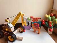 Дървени играчки Монтесори конструктор, низанка и пъзел