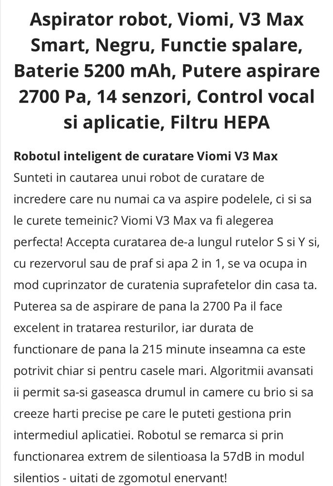 Robot cu mop Viomi V3 Max