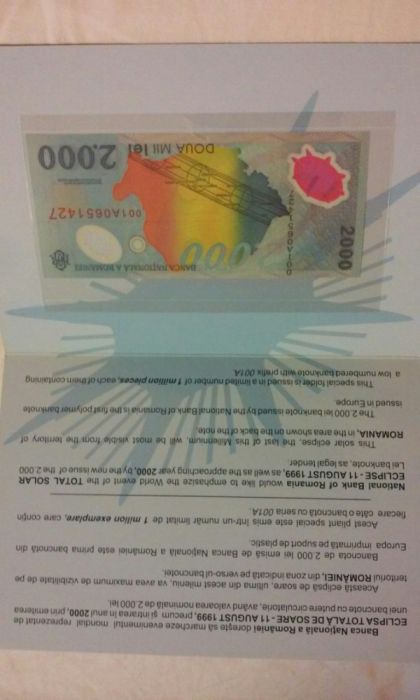 Bancnota omagiala eclipsa 1999