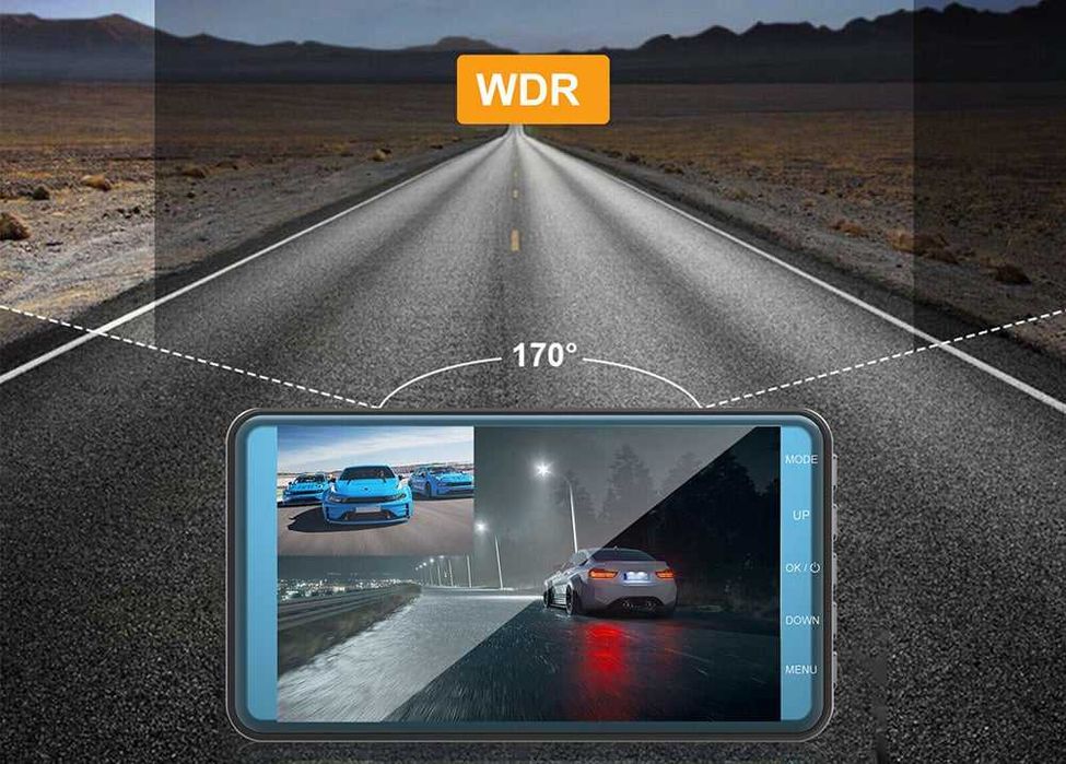 Camera Video Auto Dubla, FullHD, 1080P, Camera Marsarier 720P, 4 inch